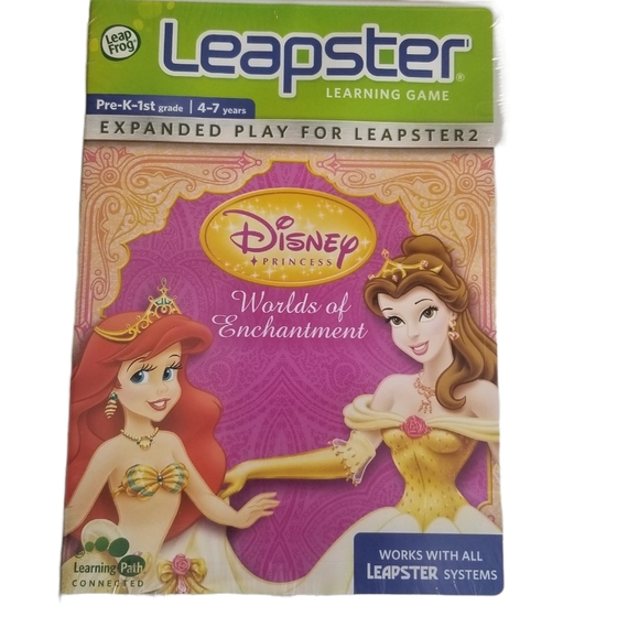 LeapFrog Disney Princess Worlds of Enchantment Learning Game (Leapster, 2007) - Picture 1 of 3